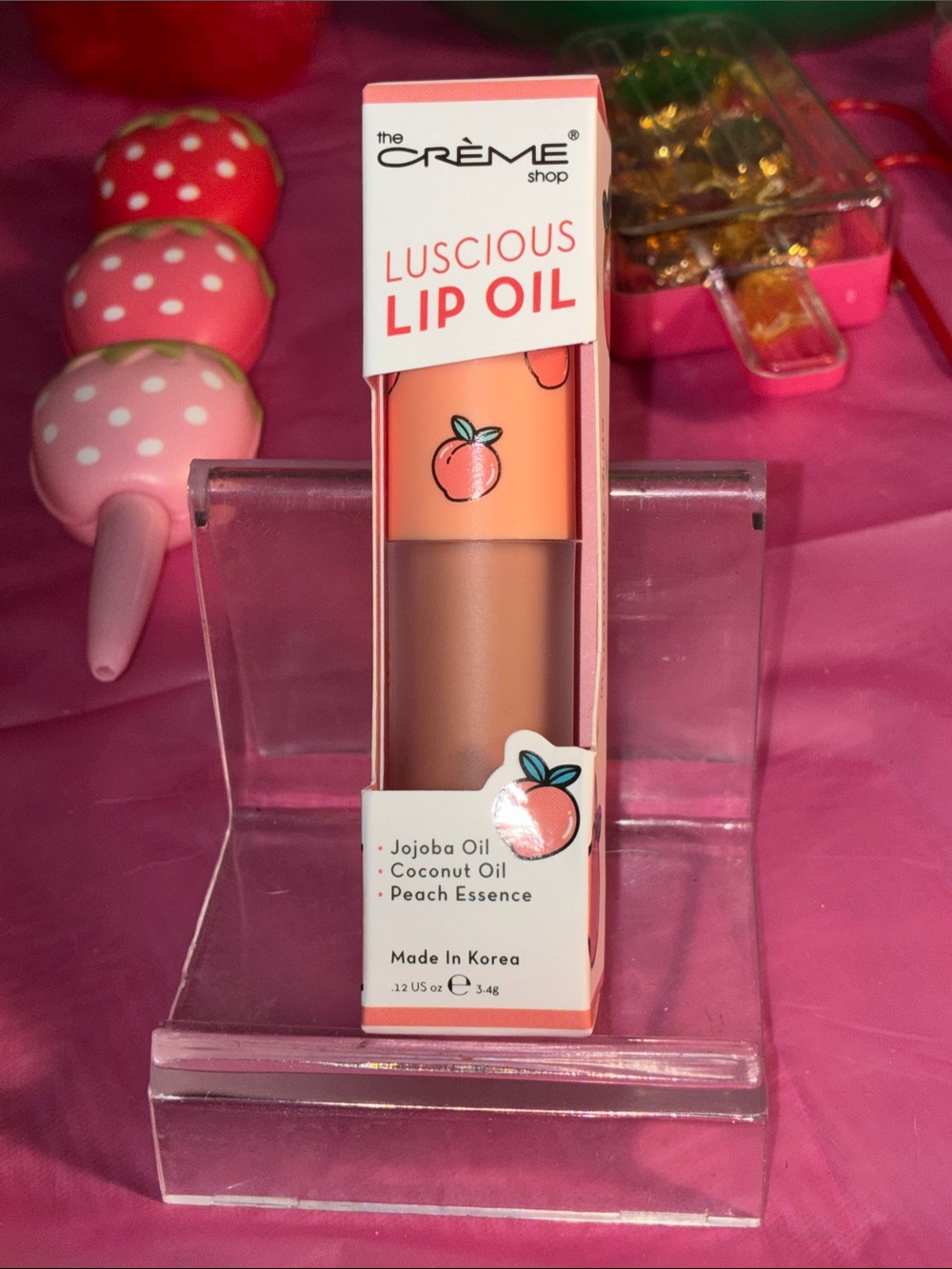 the Crème Shop Luscious Lip Oil – Peach Tint (Peach)